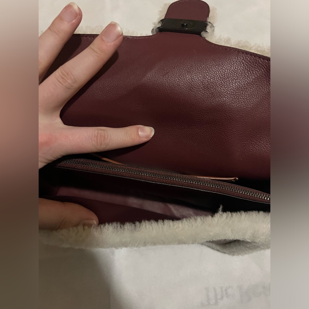 Coach shearling tabby 26 in brown suede and leather - Picture 5 of 12
